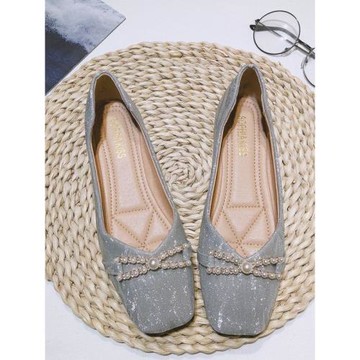 豆豆鞋2025年新款女春鞋方頭百搭軟底單鞋晚晚風仙女平底伴娘鞋子