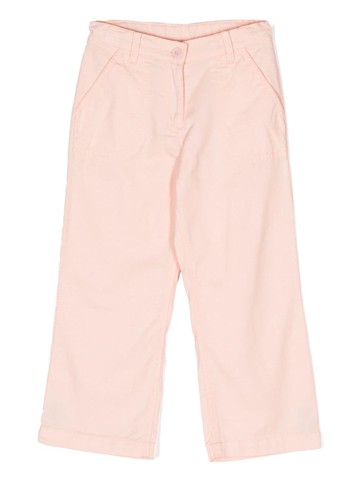 Bonton - logo-embroidered cotton chinos - kids - Cotton - 6 - Pink