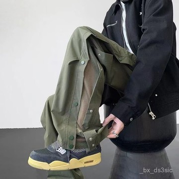 【夏季上新】網眼透氣排扣速幹衝鋒褲夏季美式戶外登山潮流休閒運動褲子工裝褲 R40D