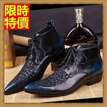 尖頭鞋真皮皮鞋-個性擦色繫帶英倫低跟男鞋子65ai43【獨家進口】【米蘭精品】