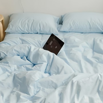 夢之語 柔舒棉床包枕套組 雙人加大 無際天藍  天藍