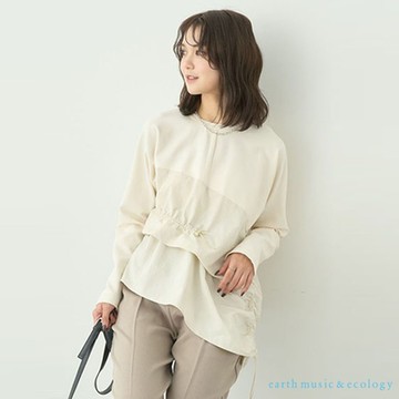earth music  不對稱層次拼接剪裁上衣