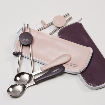 MOTHER-K - 輕奢不鏽鋼筷樂學習湯匙套組