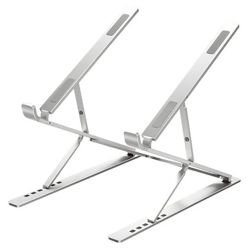收納部屋 雙層鋁合金筆電支撐架  1個  銀色