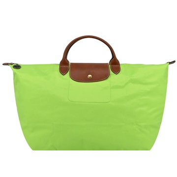 [平輸版]LONGCHAMP LE PLIAGE系列短把再生尼龍摺疊水餃旅行袋(大/亮綠)真品平輸