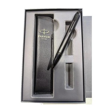 PARKER 派克 IM系列理性黑原子筆 真皮筆套禮盒