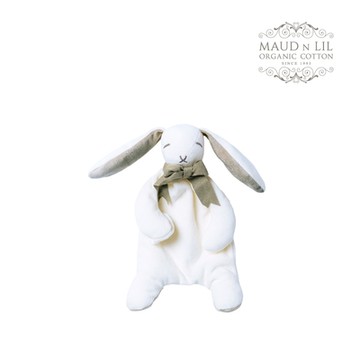 MAUD N LIL 有機棉安撫巾魔鬼氈奶嘴釦-邦尼(灰)