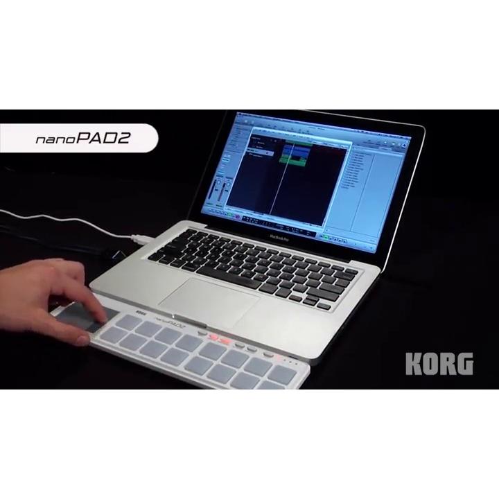 KORG 定番 USB MIDIコントローラー nanoPAD2 BK ブラック ベロシティ対応 16パッド 音楽制作 DTM コンパクト設計で持ち運びに最適 すぐに始められるソフトウェア