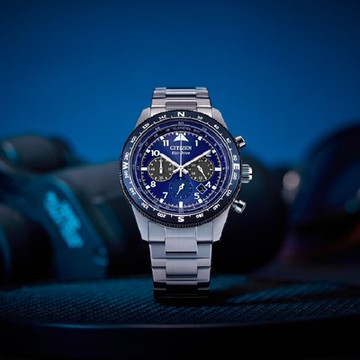 CITIZEN 星辰 Chronograph CA4554-84L 七夕情人節推薦碼錶計時光動能時尚腕錶 藍面 43mm