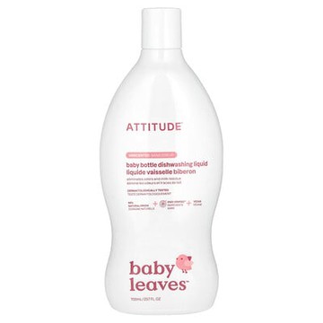 ATTITUDE, 嬰兒奶瓶和碗碟清洗液，無香型，23.7 液量盎司（700 毫升）
