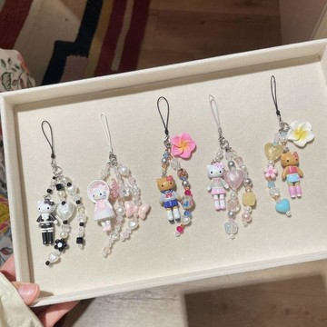 ✨元氣上新✨小衆少女心長腿kitty貓手機殼掛件ccd相機咕本卡冊耳機裝飾手機鏈OXSZ