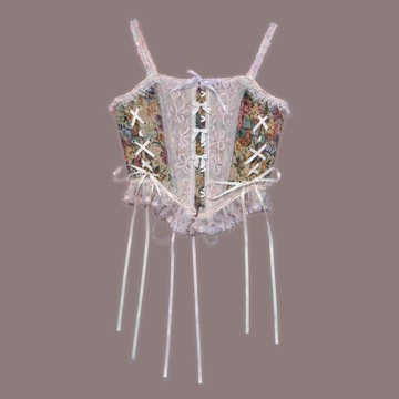 綁帶花邊魚骨馬甲