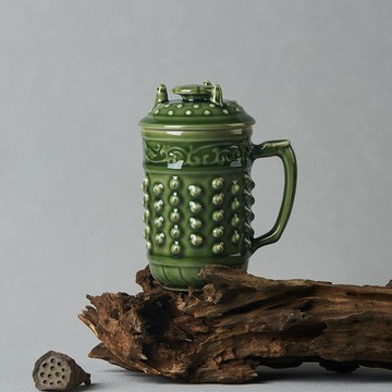 新年送禮精選🎁 | 乾坤高杯+墊 / 綠釉 360ml