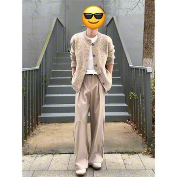 張凌赫同款褶皺A字西褲男人夫感何蘇葉穿搭cleanfit闊腿微喇褲子