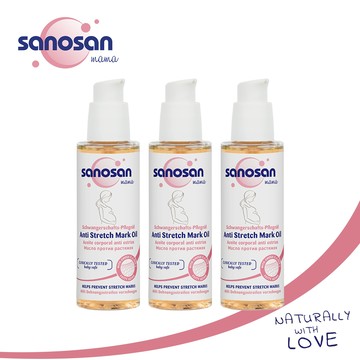 Sanosan珊諾-S孕女神植萃抗紋護理油-三入