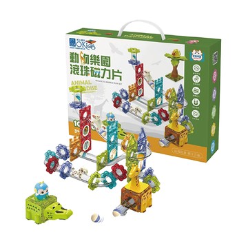 小牛津 動物樂園滾珠磁力片-104pcs(滾珠軌道/造型磁力片/動物造景玩具)【Okids博士積木】【悅兒園婦幼館】