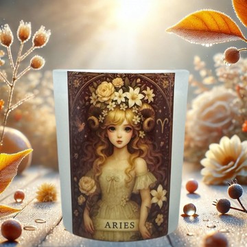 牡羊座 星座香氛燭杯 活力清香 韓系質感插畫設計 交換禮物新選品