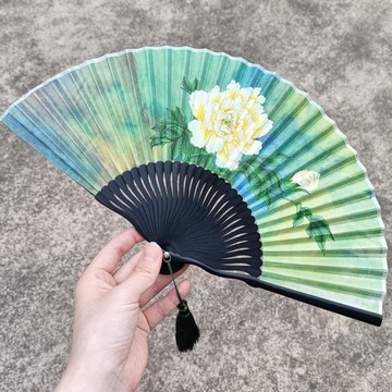 ❤精選❤中國風古風配漢服旗袍扇子復古日式和風牡丹花折扇節日伴手禮618購物節 雙11全館免運