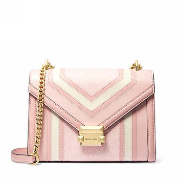 Michael Kors Whitney 中號色塊和標誌性標誌單肩包-粉紅-35R4GWHL6Y