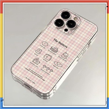 【店鋪熱銷】粉格甜點iPhone14/15/16透明手機殼x/xs防摔全包11/12/13軟殼678p