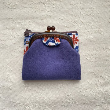 仿麂皮小荷葉系列口金拉鍊2用包升級版2.0