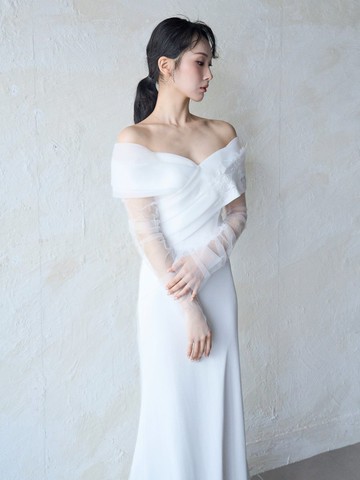 一字肩歐根紗禮服 SAMPLE SALE