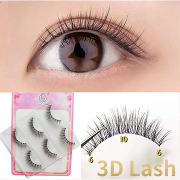 3D立體多層假睫毛 自然仿真 短版初學者自粘交叉網紅同款 透明梗