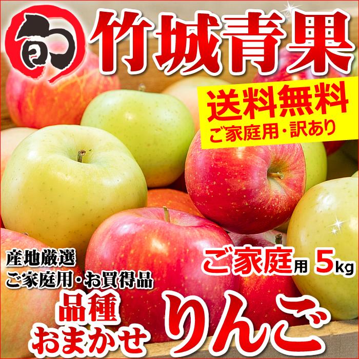 品種おまかせ 訳あり りんご 5kg (ご家庭用 11〜30玉入り 生食可)