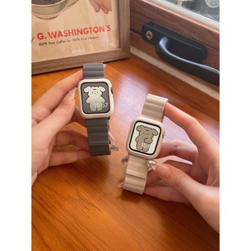軟軟派硅膠磁吸適用于蘋果applewatch手表夏秋男女iwatch89se表帶