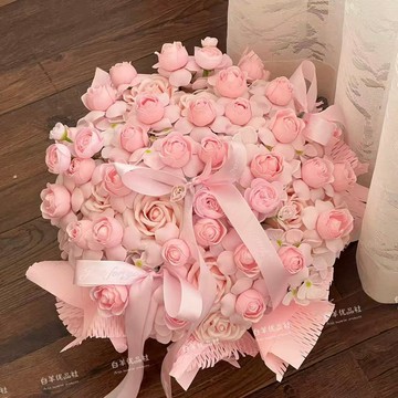 粉色玫瑰仿真花束仙子之吻送女朋友高級感生日紀念日禮物情人520生日禮物 禮物