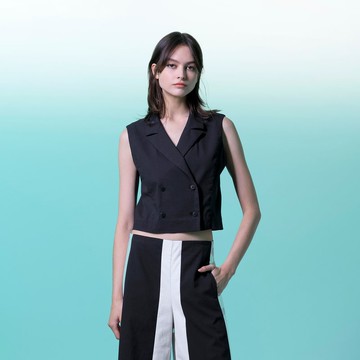 可單穿雙排釦無袖西裝
