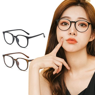 【ALEGANT】文藝風尚TR90輕量圓框親膚霧面鏡腳UV400濾藍光眼鏡