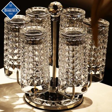 日本NY捷克進口水晶玻璃創意彩色威士忌杯洋酒杯果汁杯酒具套裝