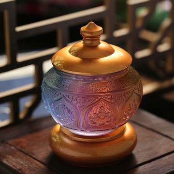 家居佛堂供佛觀音大悲圣水杯財神供碗仿琉璃蓮花招財八吉祥供水杯