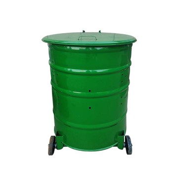 鐵質掛車圓桶圓形鐵皮塑料桶市政大鐵桶環衛垃圾桶360L垃圾桶批發[DD080109]