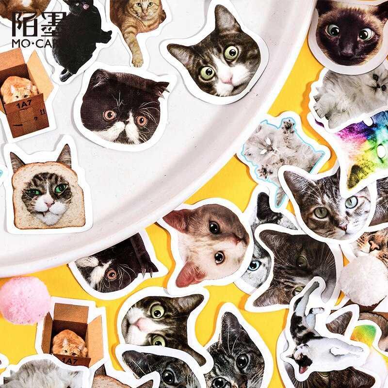 46個かわいい猫ステッカー静止かわいいステッカー猫愛好家 理想的なジャーナルプランナースクラップブック日記diy 装飾