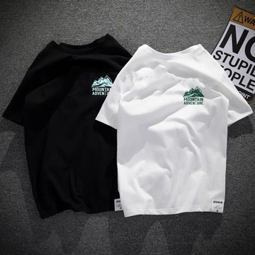 250G雙紗 原創潮牌短袖t恤男美式復古純棉寬松半袖潮流夏季上衣