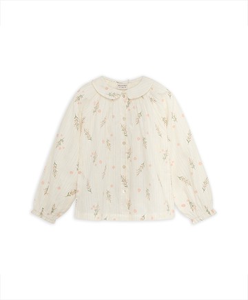 娃娃領長袖上衣(蛋酒白)104cm