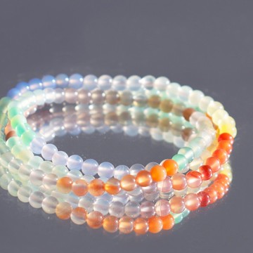 彌諳【漸變色天然瑪瑙多圈手串】天然石顏色鮮豔精選瑪瑙配色