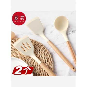 鍋鏟/硅膠A1zoq001-不粘鍋炒菜鏟子廚具耐高溫湯勺木柄不傷鍋