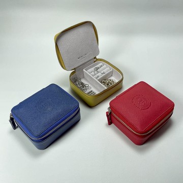 真皮迷你珠寶盒 寶藍色