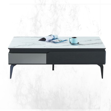 文創集 邁力克4.3尺岩板三抽大茶几-130x70x43cm免組