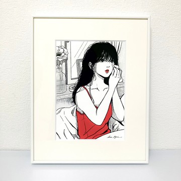週日晚間日本女性插畫女性繪畫版畫藝術微噴獨一無二人物畫