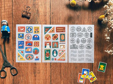 迪夢奇  感壓貼套組 郵票 內含三張一組/手帳專門