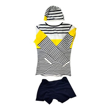 Summer love 夏之戀 大女衝浪裝二件式 彈性纖維  M  白色 + 黑色