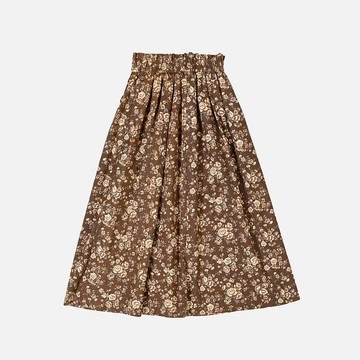 【蛋植物古著】漫天花灑日本製絨面印花高腰古著裙