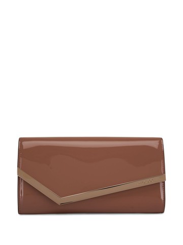 Jimmy Choo - Emmie clutch - women - Patent Leather - One Size - Brown