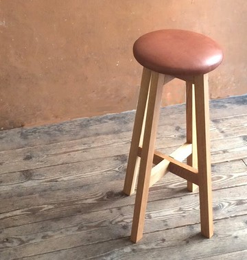 圓釦高腳凳 high 皮革 <廚房高腳凳>