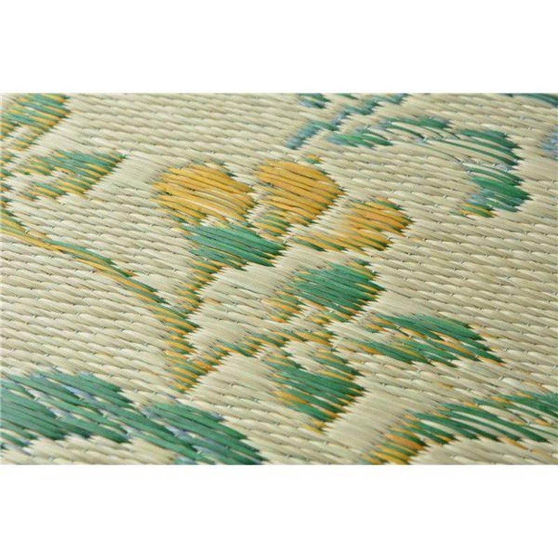 い草 ラグマット 絨毯 約200×200cm グリーン 日本製 縁：綿100