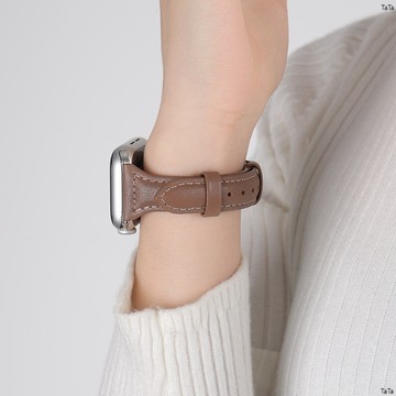 apple watch 適用於蘋果123456代手表T型小蠻腰皮質表帶iwatch se手表皮質腕帶 iwatch S7